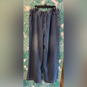 YFB Young Fabulous Broke Tencel Wide Leg High Waist Fluid Jeans Blue Bohemian L